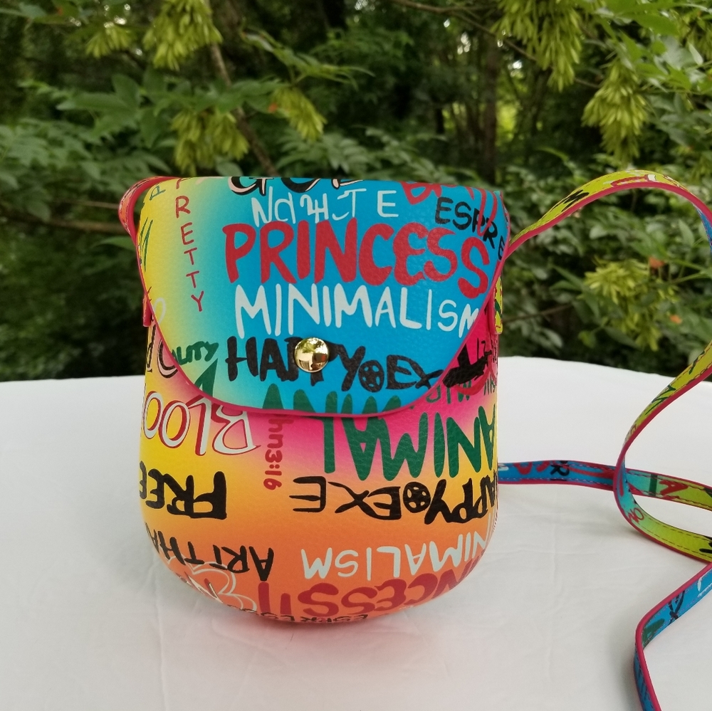 Graphic Graffiti Inspired Small Crossbody Purse